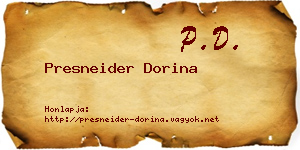 Presneider Dorina névjegykártya